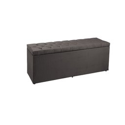 Recamier Sofá Baú Madrid 90 cm Suede Cinza - 1