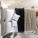 Ver imagem 7 de Kit Colcha Cobre Leito Dupla Face Casal Padrão Bordado Renove Hipercal 400 Fios Preto Cáqui