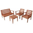 Ver imagem 2 de Conjunto de Móveis Sofa, 2 Poltronas, Mesa e 2 Espreguiçadeiras Madeira Maciça Marrom