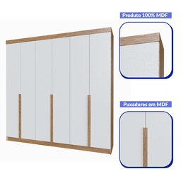 Guarda-roupa Casal 6 Portas 6 Gavetas 100% Mdf Lisboa - 6