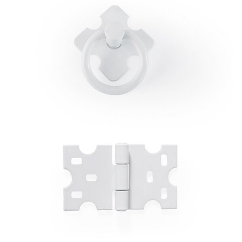 Kit 30 Unid. 20 Dobradiças + 10 Puxador Rustico: Branco