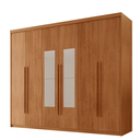 Ver imagem 2 de Guarda Roupa Casal 6 Portas 2 Gavetas com Espelho MDF Veracruz Marrom/Marromle