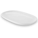 Ver imagem 2 de Kit 2 Travessas Oval Melamina 26x17cm Rasa Buffet Branca Restaurante Salada Petiscos Aperitivos Bar