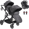 Carrinho para Gemeos Moises Bebe Conforto Kiddo Pair Grafite - 1