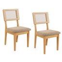 Ver imagem 3 de Kit 4 Cadeiras Estofadas Sala de Jantar Encosto Tela Carvalho Rose/Taupe - Dalla Costa