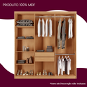 Ver imagem 4 de Guarda Roupa Casal 6 Portas 2 Gavetas com Espelho MDF Veracruz Off White/Marromle