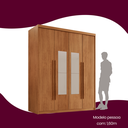 Ver imagem 6 de Guarda Roupa Solteiro 4 Portas 2 Gavetas com Espelho MDF Veracruz Marrom/Marromle