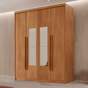 Ver imagem 1 de Guarda Roupa Solteiro 4 Portas 2 Gavetas com Espelho MDF Veracruz