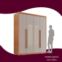 Ver imagem 6 de Guarda Roupa Solteiro 4 Portas 2 Gavetas com Espelho MDF Veracruz Off White/Marromle