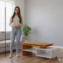 Ver imagem 4 de Mesa de Centro Decorativa Lima Tampo Duplo Design Moderno