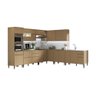 Cozinha Modulado Canto Juliette 10 Peças Armário Balcão Pia Madeira Carvalho Dakar - 2