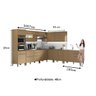 Cozinha Modulado Canto Juliette 10 Peças Armário Balcão Pia Madeira Carvalho Dakar - 4