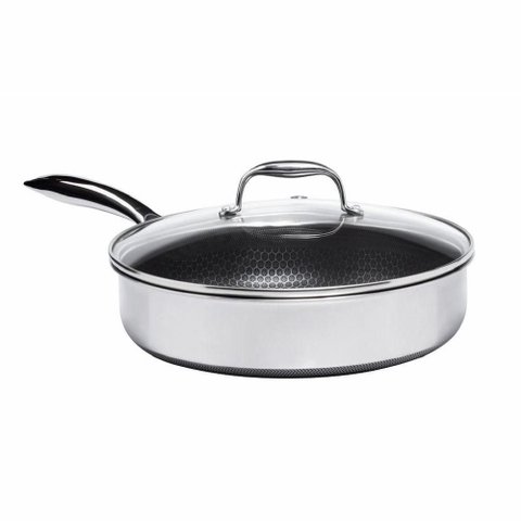 Frigideira Reta com Tampa de Vidro Cookingpro Hive 28 cm