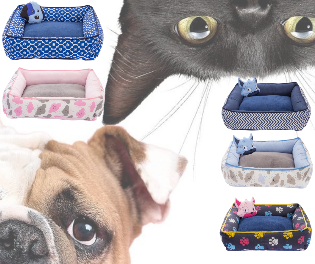 Cama pet cachorro gato porte grande até 25kg caminha pra gato nuvem azul luxo - 3