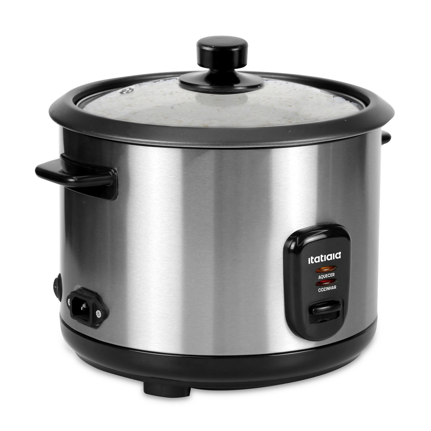 Panela de Arroz Elétrica Midi Itatiaia - 1,5l 500w Inox com Preto - 3