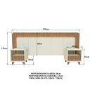 Ver imagem 3 de Cabeceira Casal Queen com 2 Mesas de Cabeceira Led 3000k e Tomadas 100% Mdf Mabel