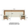Cabeceira Casal Queen com 2 Mesas de Cabeceira Led 3000k e Tomadas 100% Mdf Mabel - 3
