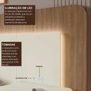 Ver imagem 7 de Cabeceira Casal Queen com 2 Mesas de Cabeceira Led 3000k e Tomadas 100% Mdf Mabel