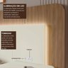 Cabeceira Casal Queen com 2 Mesas de Cabeceira Led 3000k e Tomadas 100% Mdf Mabel - 7