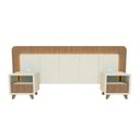 Ver imagem 2 de Cabeceira Casal Queen com 2 Mesas de Cabeceira Led 3000k e Tomadas 100% Mdf Mabel