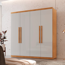 Ver imagem 1 de Guarda Roupa Casal Amsterdã 100% MDF 4 Portas 3 Gavetas