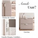 Ver imagem 5 de Kit 20 Puxador Port Gavet Móveis Cozinha Drop Alumínio 125mm - Branco