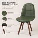 Ver imagem 4 de Conjunto 4 Cadeiras Luiza Giratórias Verde Base em Aço Café para Sala de Jantar