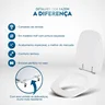 Assento Sanitário em MDF Monte Carlo Branco para bacia Deca - 3