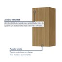 Ver imagem 5 de Armário Aéreo 1 Porta Rainha 40cm 100% MDF Marrom/Nature