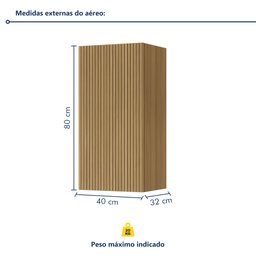 Armário Aéreo 1 Porta  Rainha 40Cm 100% Mdf - 5