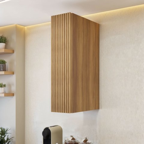Armário Aéreo 1 Porta Rainha 20cm 100% MDF Marrom/Nature