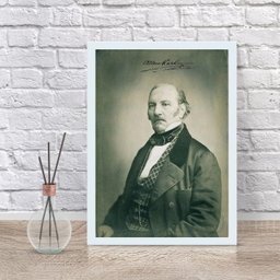 Quadro Decorativo Fotografia Allan Kardec 24x18cm:madeira Branca - 1