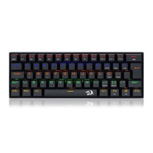 Teclado Gamer Mecanico Redragon Lakshmi K606r Qwerty Mk2 Blue Cor Preto com Luz Rainbow
