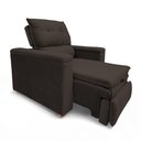 Ver imagem 1 de Poltrona Reclinável Retrátil Onix Suede Macia Marrom Loja Sheep