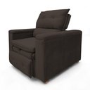 Ver imagem 6 de Poltrona Reclinável Retrátil Onix Suede Macia Marrom Loja Sheep