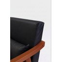 Ver imagem 3 de Poltrona Aurora C/ Almofada Corino Pés de Madeira Resistente:preto