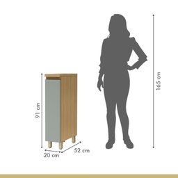 Balcão 1 Porta  Rainha 20Cm 100% Mdf - 4