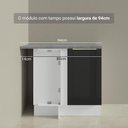 Ver imagem 5 de Balcão de Canto 1 Porta Branco/Preto Lux Madesa