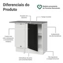 Ver imagem 3 de Balcão de Canto 1 Porta Branco/Preto Lux Madesa