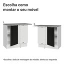 Ver imagem 4 de Balcão de Canto 1 Porta Branco/Preto Lux Madesa
