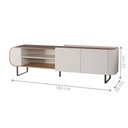 Ver imagem 2 de Rack Flow com Portas e Nicho Estilo Retrô Amadeirado Off White