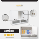 Ver imagem 2 de Armário Aéreo Multiuso 3 Portas 87x27x61 - Branco