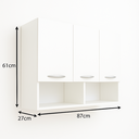 Ver mais imagens de Armário Aéreo Multiuso 3 Portas 87x27x61 - Branco