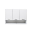 Ver imagem 1 de Armário Aéreo Multiuso 3 Portas 87x27x61 - Branco