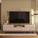Ver imagem 5 de Rack Bancada Diadema Grigio Fosco/Canela para TV até 75” - Mobler