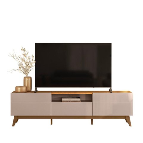 Rack Bancada Diadema Grigio Fosco/Canela para TV até 75” - Mobler