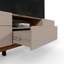 Ver imagem 3 de Rack Bancada Diadema Grigio Fosco/Canela para TV até 75” - Mobler