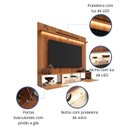 Ver imagem 3 de Painel com Rack Milano para TV até 70” com Nicho com LED, Prateleira de Vidro, Portas Basculantes