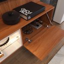 Ver imagem 7 de Painel com Rack Milano para TV até 70” com Nicho com LED, Prateleira de Vidro, Portas Basculantes