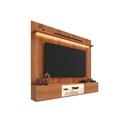 Ver imagem 5 de Painel com Rack Milano para TV até 70” com Nicho com LED, Prateleira de Vidro, Portas Basculantes